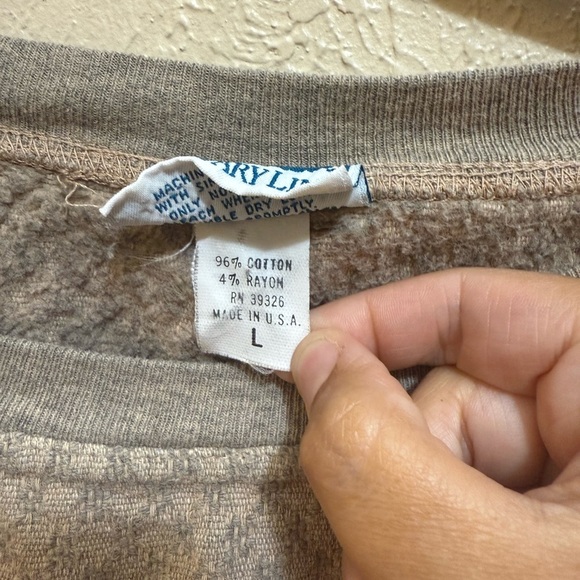 Vintage Boundry Line Embroidered Duck Mallory Crew Neck Sweatshirt Large Tan - Picture 4 of 10